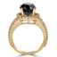 Round Black Diamond Round Halo Engagement Ring in Yellow Gold with Accents (MVSB0015-Y)