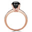 Round Black Diamond Solitaire with Accents Engagement Ring in Rose Gold with Accents (MVSB0016-R)