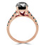 Round Black Diamond Solitaire with Accents Engagement Ring in Rose Gold with Blue Accents (MVSB0020-R)