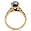 Round Black Diamond Solitaire with Accents Engagement Ring in Yellow Gold with Blue Accents (MVSB0020-Y)