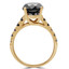Round Black Diamond Solitaire with Accents Engagement Ring in Yellow Gold with Black Accents (MVSB0021-Y)