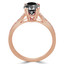 Round Black Diamond Double Prong Solitaire with Accents Engagement Ring in Rose Gold (MVSB0023-R)