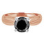 Round Black Diamond Solitaire Engagement Ring in Rose Gold (MVSB0025-R)