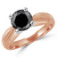 Round Black Diamond Solitaire Engagement Ring in Rose Gold (MVSB0025-R)