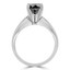 Round Black Diamond Solitaire Engagement Ring in White Gold (MVSB0025-W)