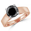 Round Black Diamond Solitaire Engagement Ring in Rose Gold (MVSB0028-R)