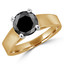 Round Black Diamond Solitaire Engagement Ring in Yellow Gold (MVSB0028-Y)