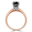 Round Black Diamond Solitaire Engagement Ring in Rose Gold (MVSB0029-R)