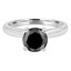 Round Black Diamond Solitaire Engagement Ring in White Gold (MVSB0029-W)