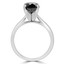 Round Black Diamond Solitaire Engagement Ring in White Gold (MVSB0030-W)