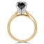 Round Black Diamond Solitaire Engagement Ring in Yellow Gold (MVSB0030-Y)