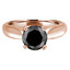 Round Black Diamond Solitaire Engagement Ring in Rose Gold (MVSB0031-R)