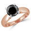 Round Black Diamond Solitaire Engagement Ring in Rose Gold (MVSB0031-R)