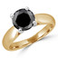 Round Black Diamond Solitaire Engagement Ring in Yellow Gold (MVSB0031-Y)
