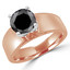 Round Black Diamond Solitaire Engagement Ring in Rose Gold (MVSB0032-R)