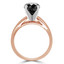 Round Black Diamond Solitaire Engagement Ring in Rose Gold (MVSB0032-R)