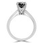 Round Black Diamond Solitaire Engagement Ring in White Gold (MVSB0034-W)