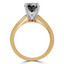 Round Black Diamond Solitaire Engagement Ring in Yellow Gold (MVSB0034-Y)