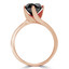 Round Black Diamond Solitaire Engagement Ring in Rose Gold (MVSB0035-R)