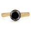 Round Black Diamond Solitaire Engagement Ring in Yellow Gold (MVSB0035-Y)