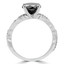 Round Black Diamond Twisted Solitaire with Accents Engagement Ring in White Gold (MVSB0037-W)