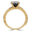 Round Black Diamond Twisted Solitaire with Accents Engagement Ring in Yellow Gold (MVSB0037-Y)