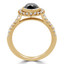 Round Black Diamond Bezel Set Round Halo Engagement Ring in Yellow Gold with Accents (MVSB0038-Y)