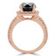 Round Black Diamond Split-Shank Cushion Halo Engagement Ring in Rose Gold (MVSB0041-R)