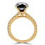 Round Black Diamond Solitaire with Accents Engagement Ring in Yellow Gold (MVSB0043-Y)