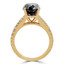 Round Black Diamond Split-Shank Solitaire with Accents Engagement Ring in Yellow Gold (MVSB0044-Y)