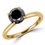 Round Black Diamond 6-Prong Solitaire Engagement Ring in Yellow Gold (MVSB0049-Y)