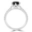 Round Black Diamond Solitaire with Accents Engagement Ring in White Gold (MVSB0051-W)