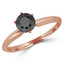 Round Black Diamond Solitaire Engagement Ring in Rose Gold (MVSBL0002-R)