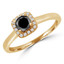 Round Black Diamond Cushion Halo Engagement Ring in Yellow Gold (MVSBL0003-Y)