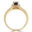 Round Black Diamond Cushion Halo Engagement Ring in Yellow Gold (MVSBL0003-Y)