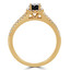 Round Black Diamond Split-Shank Cushion Halo Engagement Ring in Yellow Gold with Accents (MVSBL0005-Y)