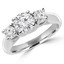 Round Diamond Three-Stone Engagement Ring in White Gold (MVSX0001-W)