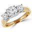 Round Diamond Three-Stone Engagement Ring in Yellow Gold (MVSX0001-Y)