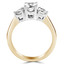 Round Diamond Three-Stone Engagement Ring in Yellow Gold (MVSX0002-Y)
