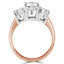 Round Diamond Three-Stone Engagement Ring in Rose Gold (MVSX0003-R)