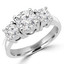 Round Diamond Three-Stone Engagement Ring in White Gold (MVSX0003-W)