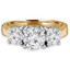 Round Diamond Three-Stone Engagement Ring in Yellow Gold (MVSX0003-Y)