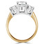Round Diamond Three-Stone Engagement Ring in Yellow Gold (MVSX0003-Y)