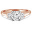 Round Diamond Three-Stone Engagement Ring in Rose Gold (MVSX0004-R)