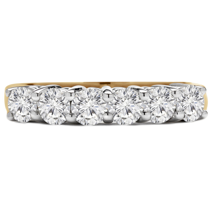 Round Diamond Six-Stone Anniversary Wedding Band Ring in Yellow Gold (MVSX0007-Y)