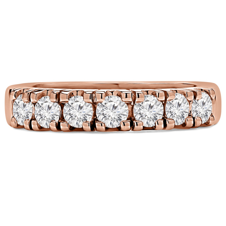 Round Diamond Seven-Stone Anniversary Wedding Band Ring in Rose Gold (MVSX0008-R)