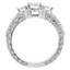 Round Diamond Three-Stone Engagement Ring in White Gold with Accents (MVSX0010-W)