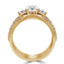 Round Diamond Three-Stone Engagement Ring and Wedding Band Set Ring in Yellow Gold with Accents (MVSX0011-Y)