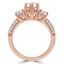 Round Diamond Three-Stone Engagement Ring in Rose Gold with Accents (MVSX0015-R)