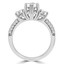 Round Diamond Three-Stone Engagement Ring in White Gold with Accents (MVSX0015-W)